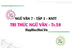 Soạn bài Tri thức ngữ văn trang 58 lớp 7 Kết nối tri thức tập 1